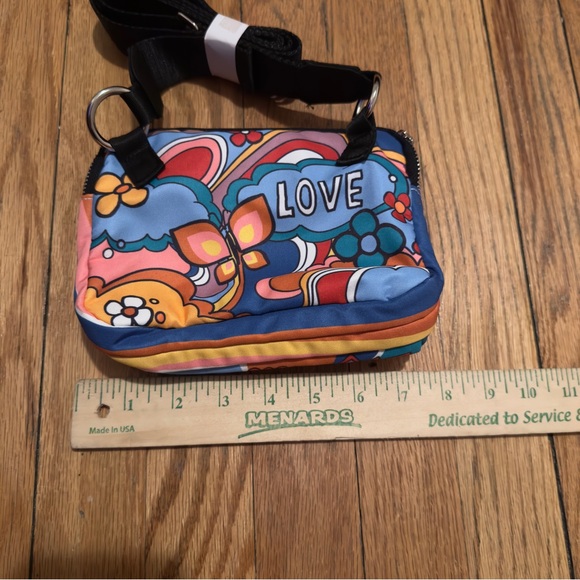 NWOT Brighton Power Of Love Crossbody Bag Colorful Art 70s Flowers Heart - Picture 8 of 11